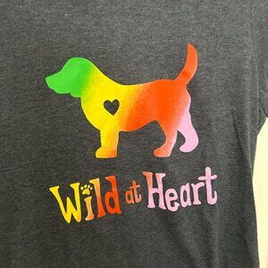 Dog Speak Wild at Heart Blue T Shirt Womens Size Small S NEW Dog Lover Gift Idea